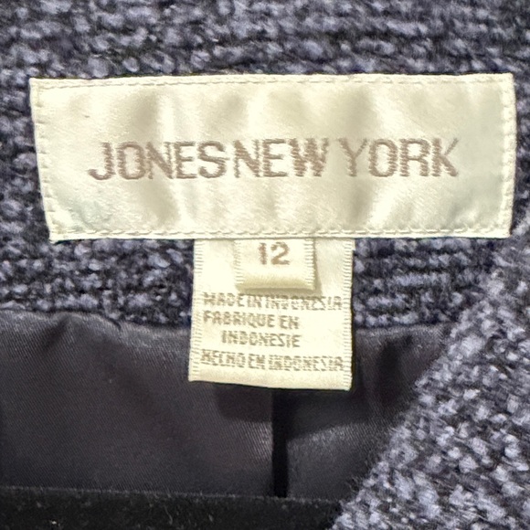 Jones New York Dark Purple/Black Textured Blazer - Picture 3 of 8